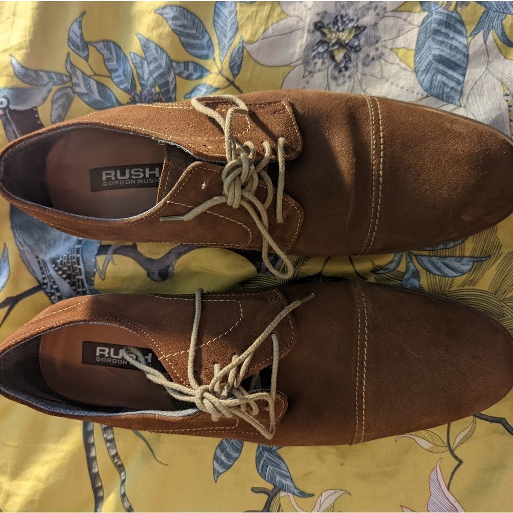 GORDON rush brown suede lace up loafers size 12 euc